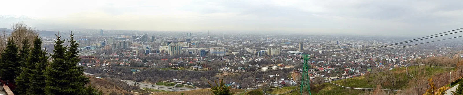Panoramic view from Kok-Tobe Hill over Almaty