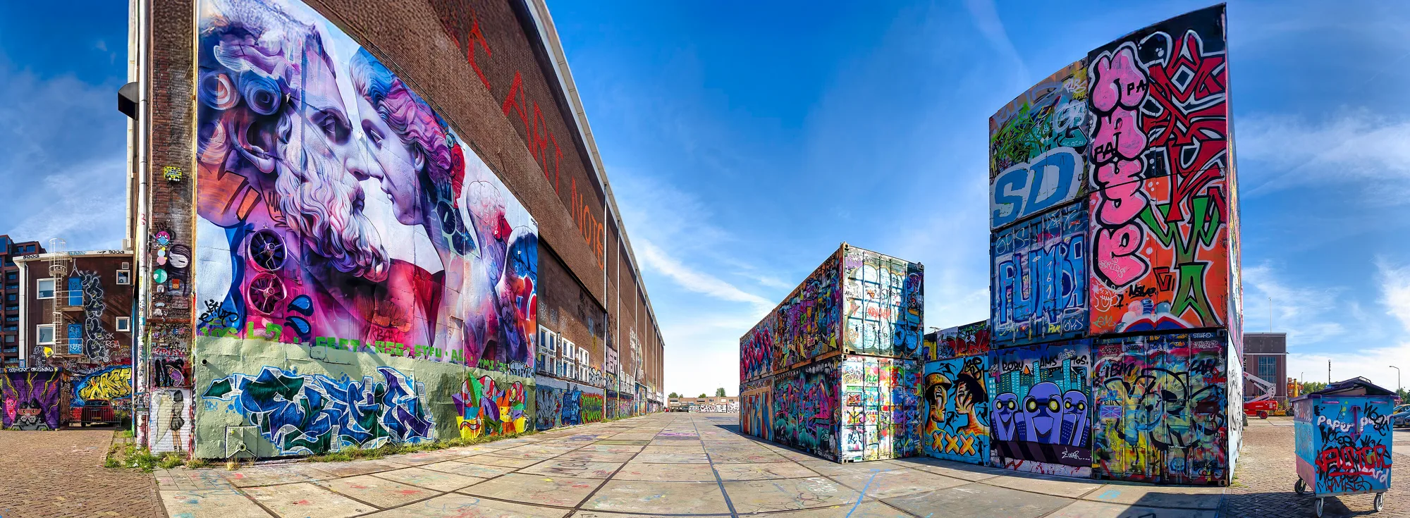 Panoramic view of NDSM in Amsterdam Noord