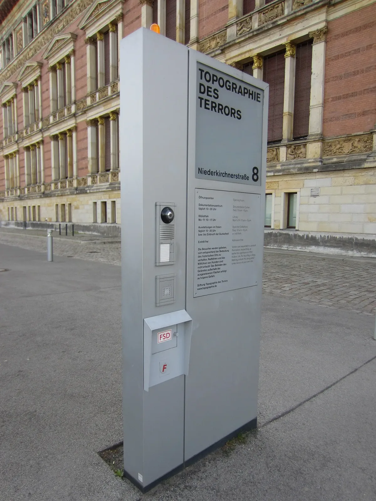 Topography of Terror documentation center in Berlin