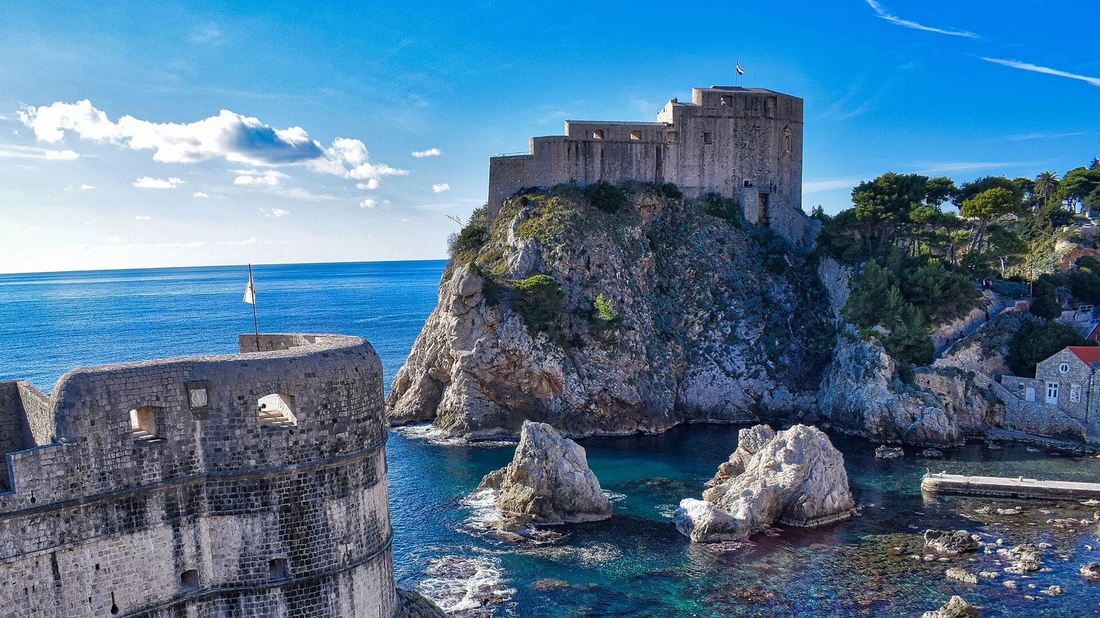 Lovrijenac Fortress on its sea-facing rock beside the old city walls