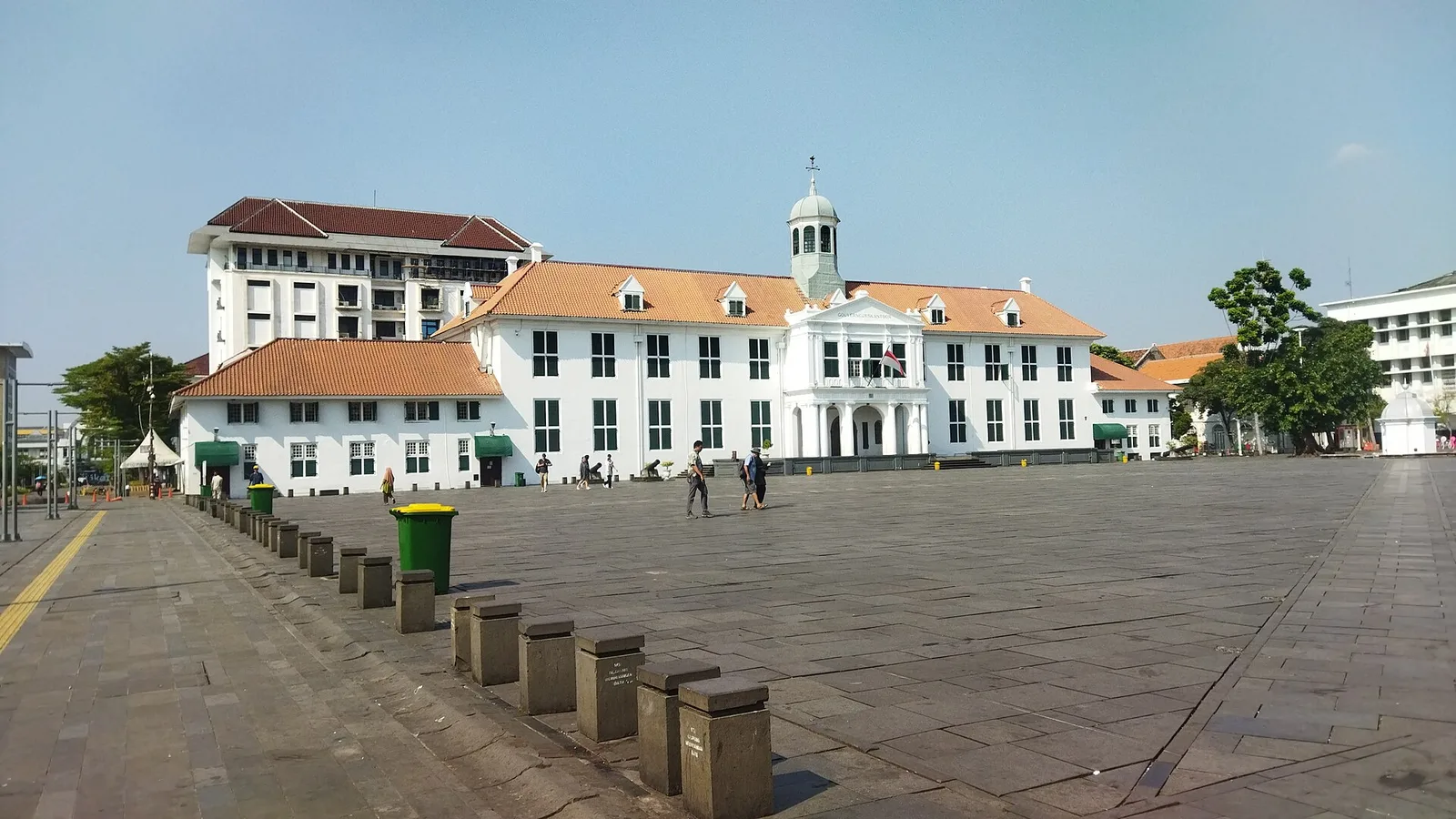 Fatahillah Square in Jakarta Old Town, with the white colonial-era Fatahillah Museum building