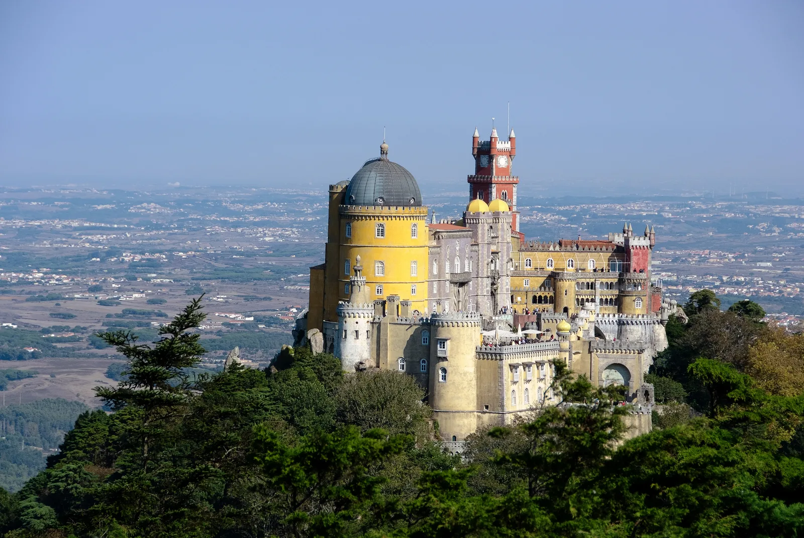 Pena Palace atop a hill in Sintra