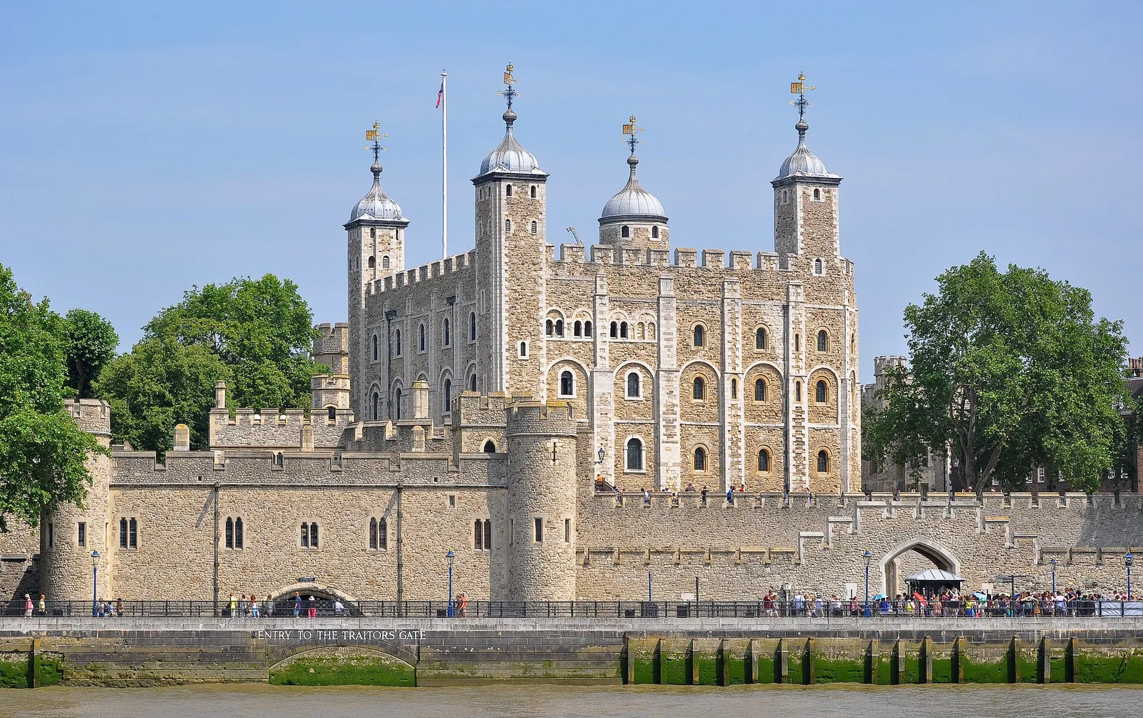 The Tower of London beside the Thames