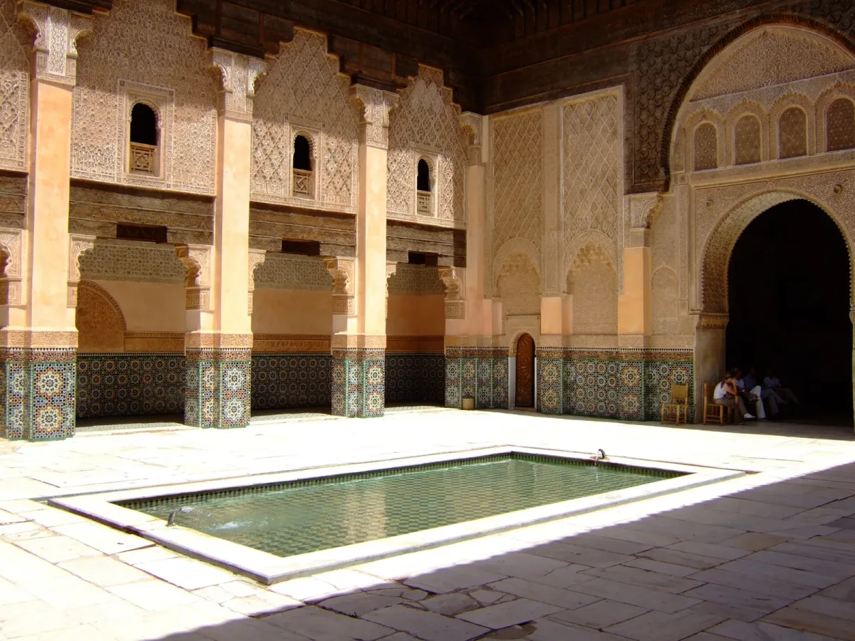 Courtyard of Madrasa Ben Youssef in Marrakech