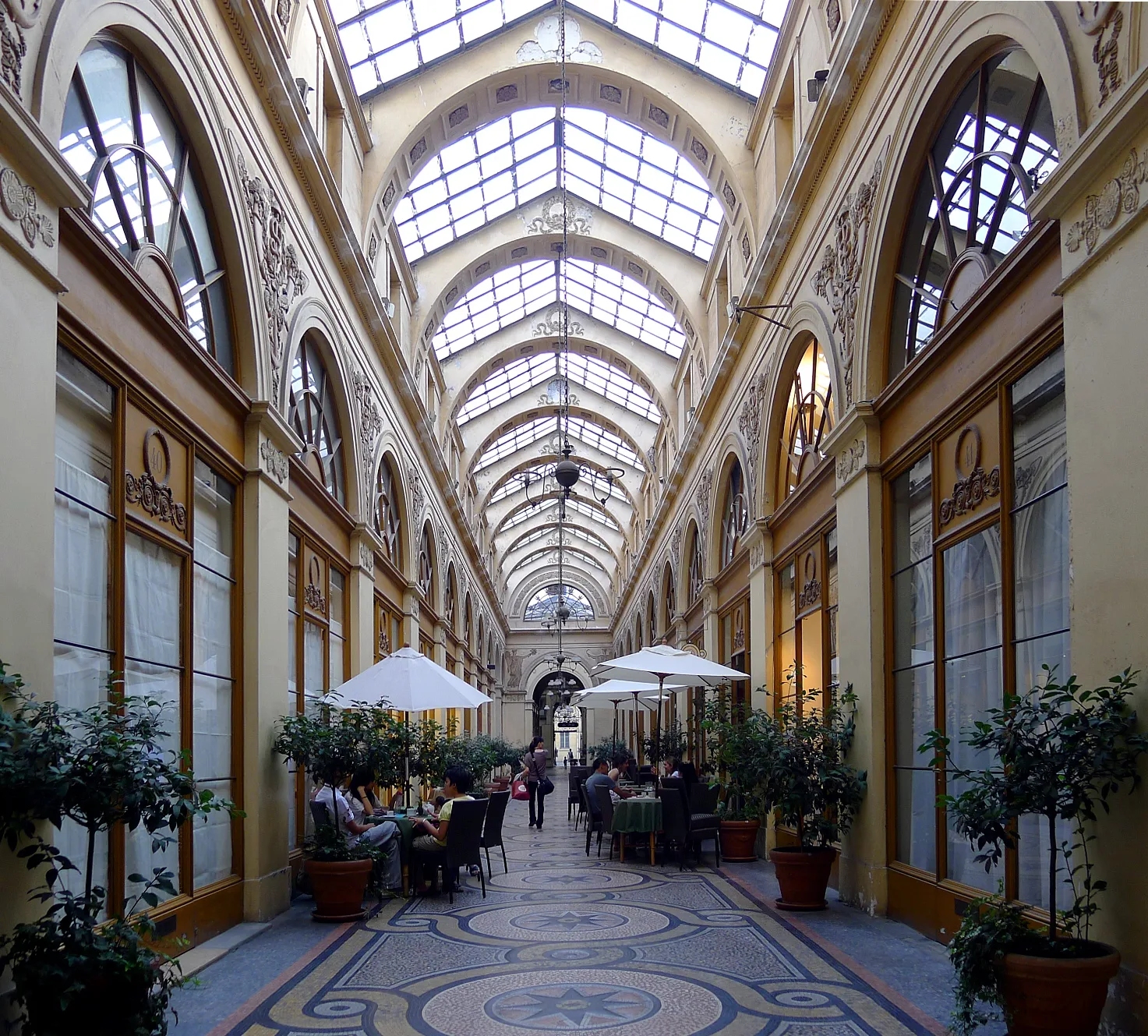 The covered Galerie Vivienne passage in Paris