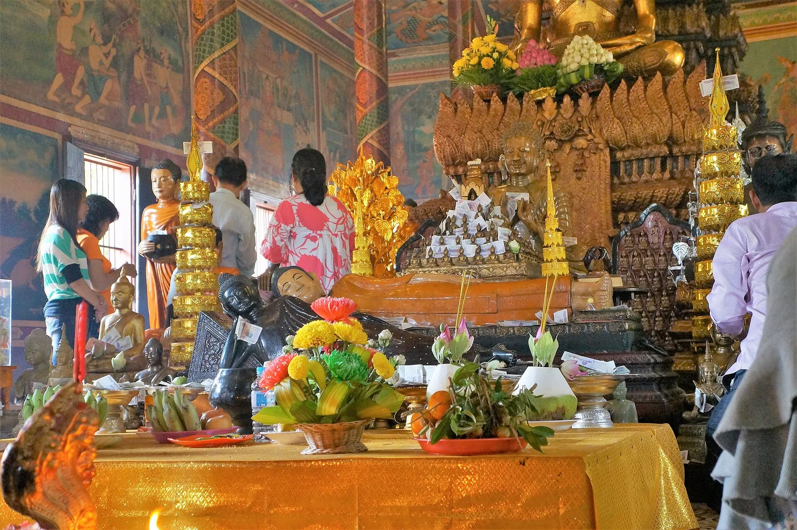 The interior of Wat Phnom, the hilltop temple in central Phnom Penh