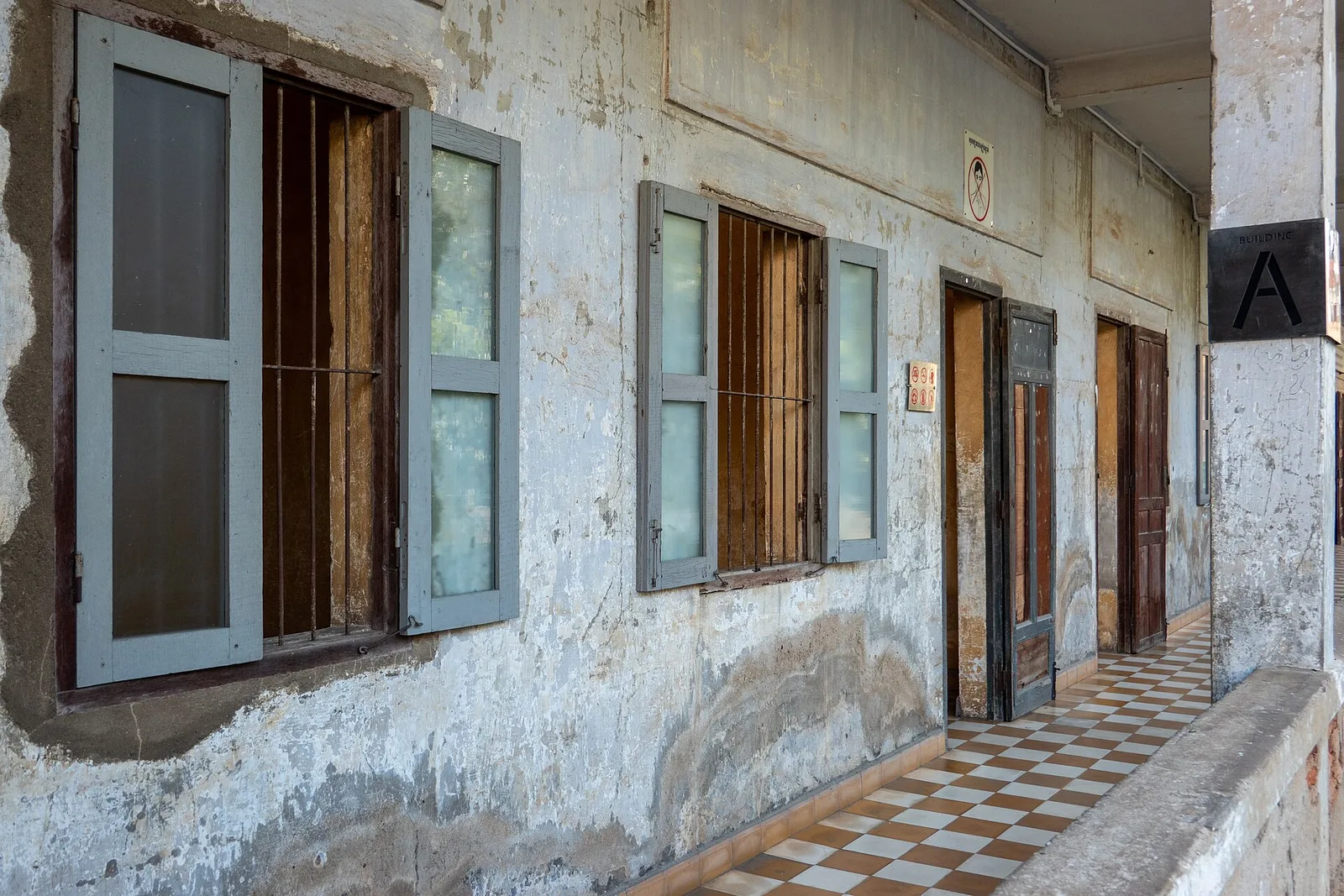 The former school buildings that now house the Tuol Sleng Genocide Museum