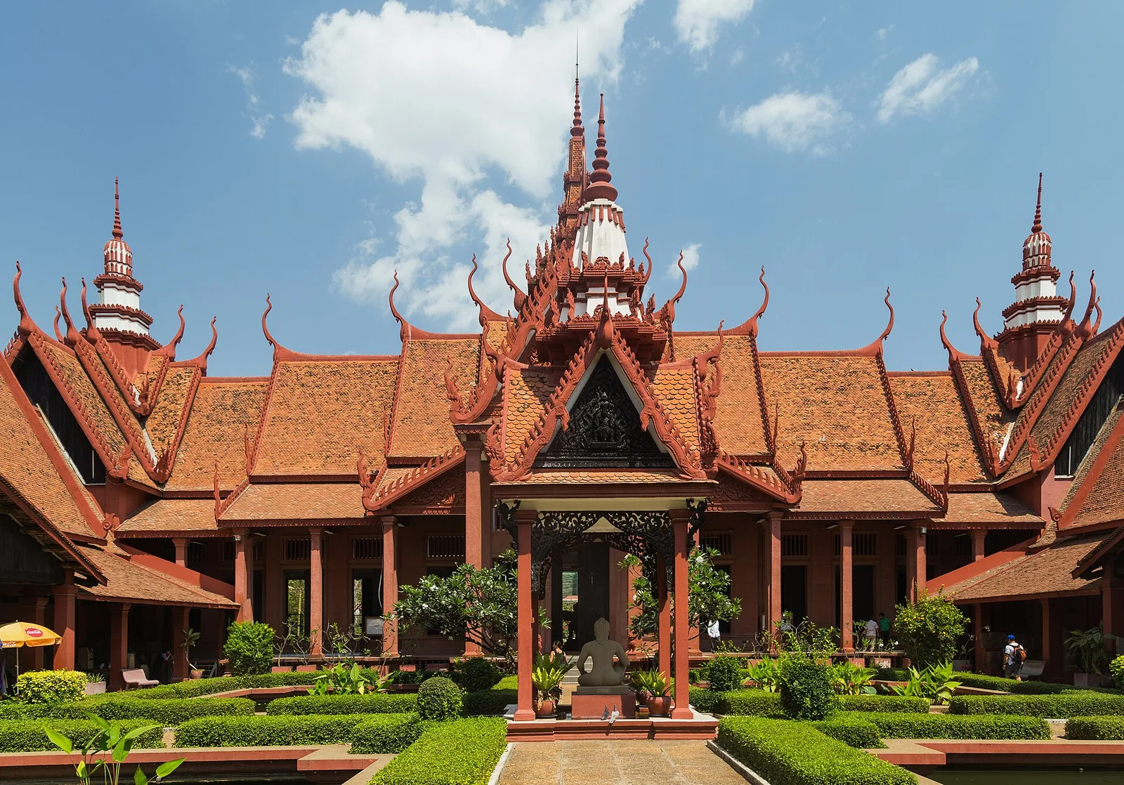 The terracotta-roofed pavilions of the National Museum of Cambodia