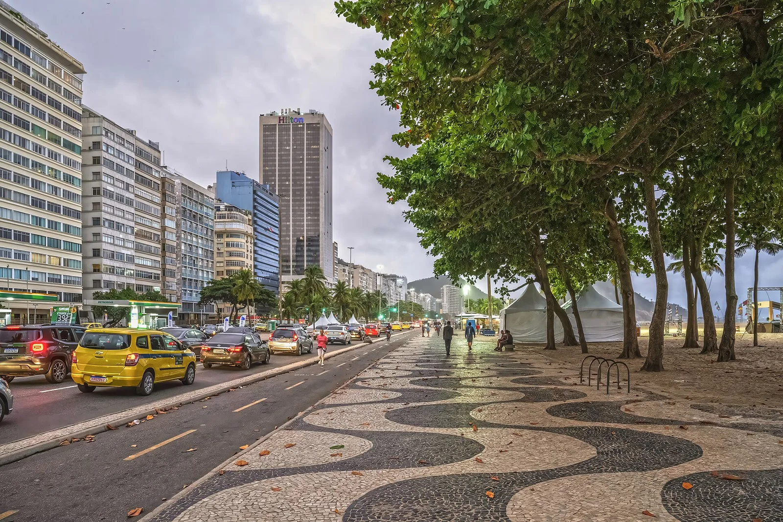 Copacabana beach and boardwalk in Rio de Janeiro