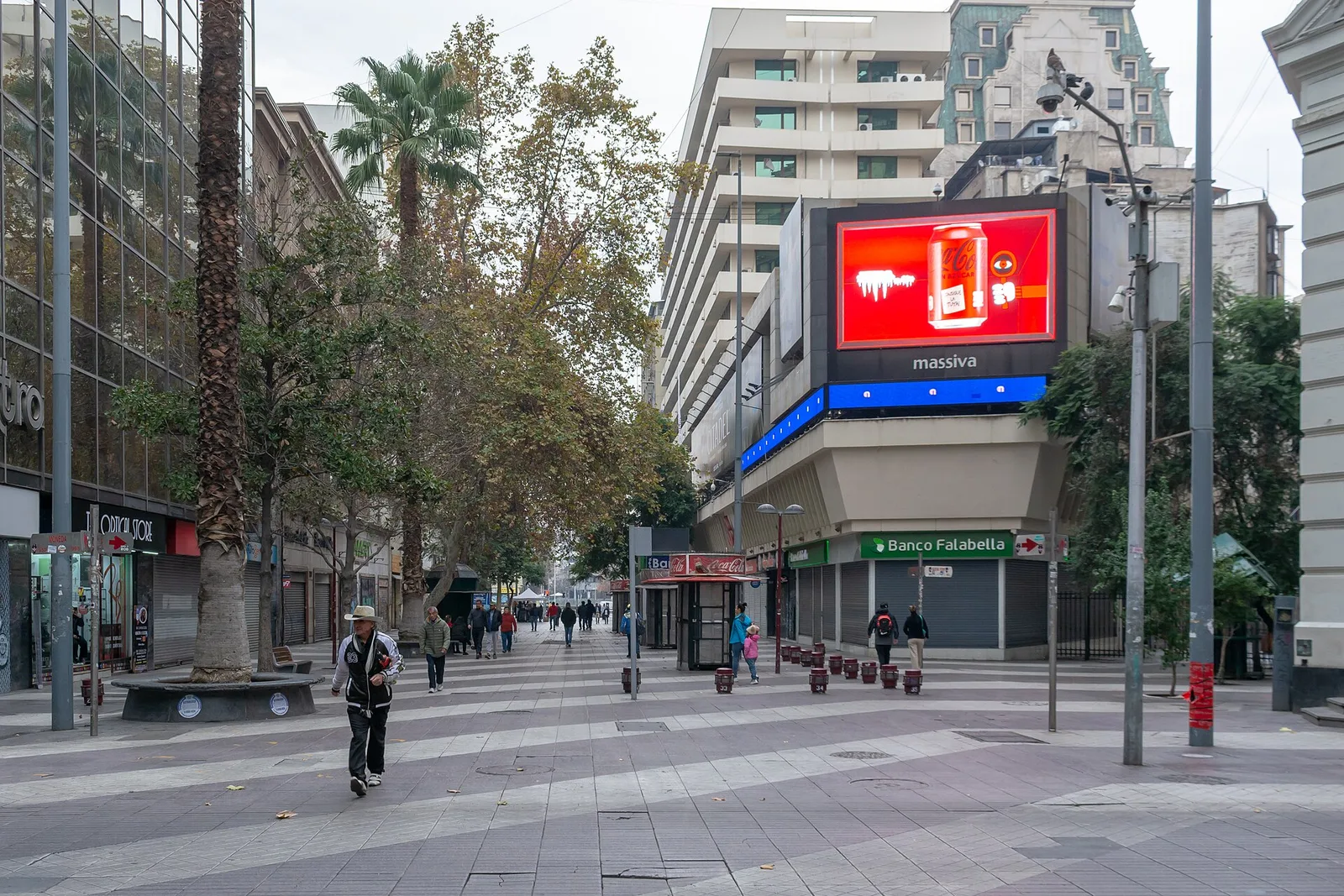 Paseo Ahumada pedestrian street in Santiago