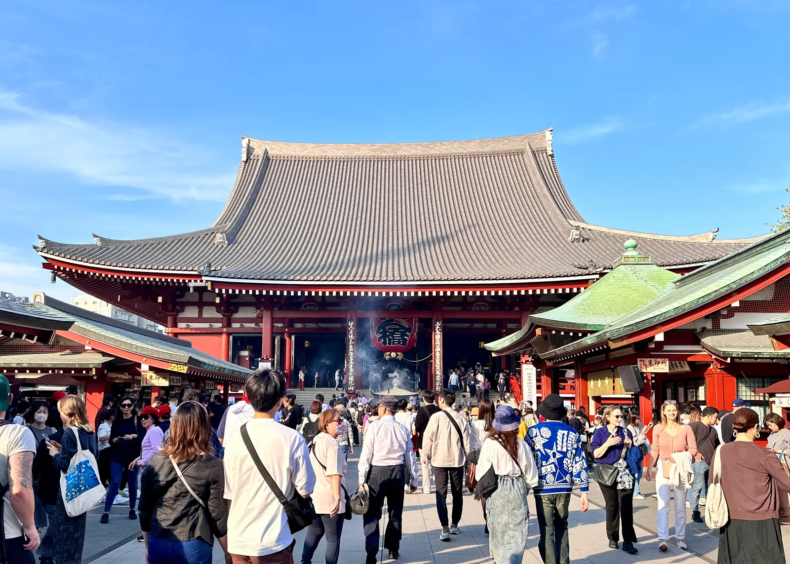 The main hall and temple grounds at Sensō-ji in Asakusa