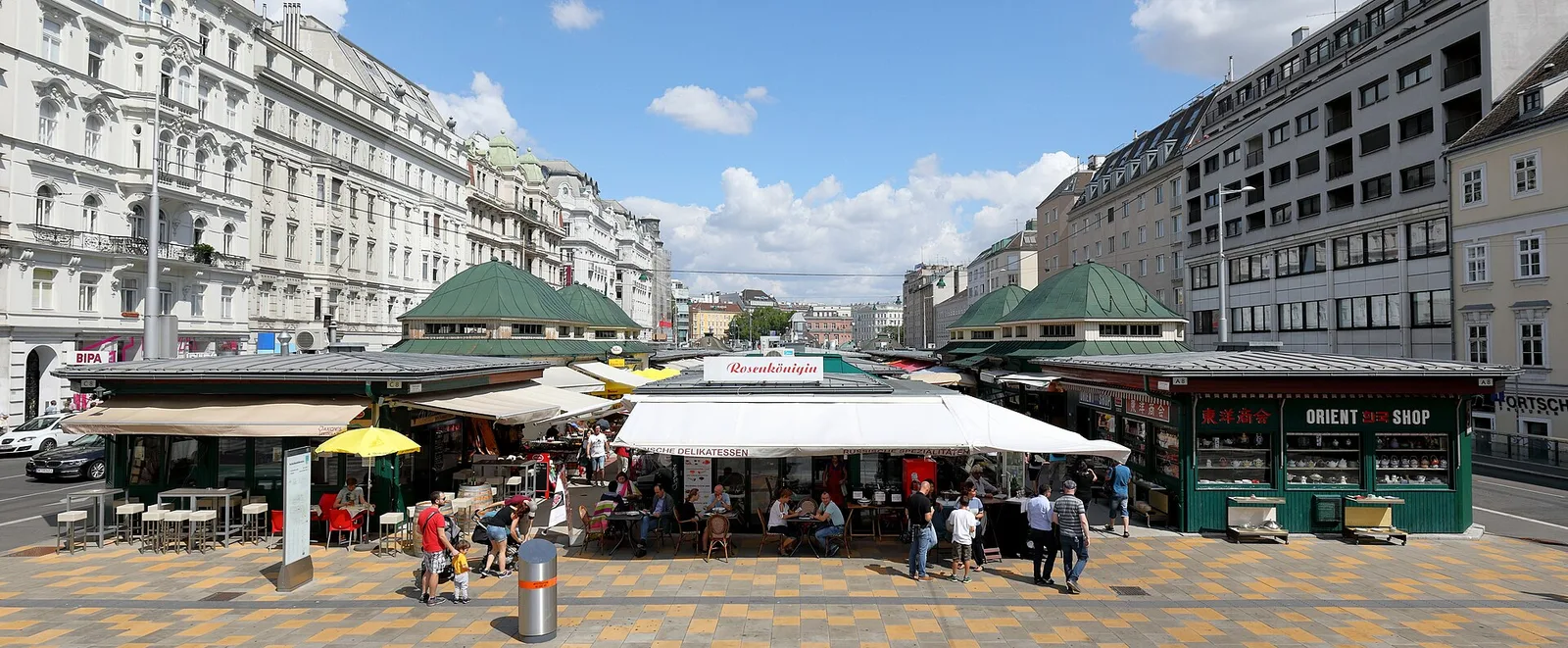 Stalls at Vienna's Naschmarkt food market
