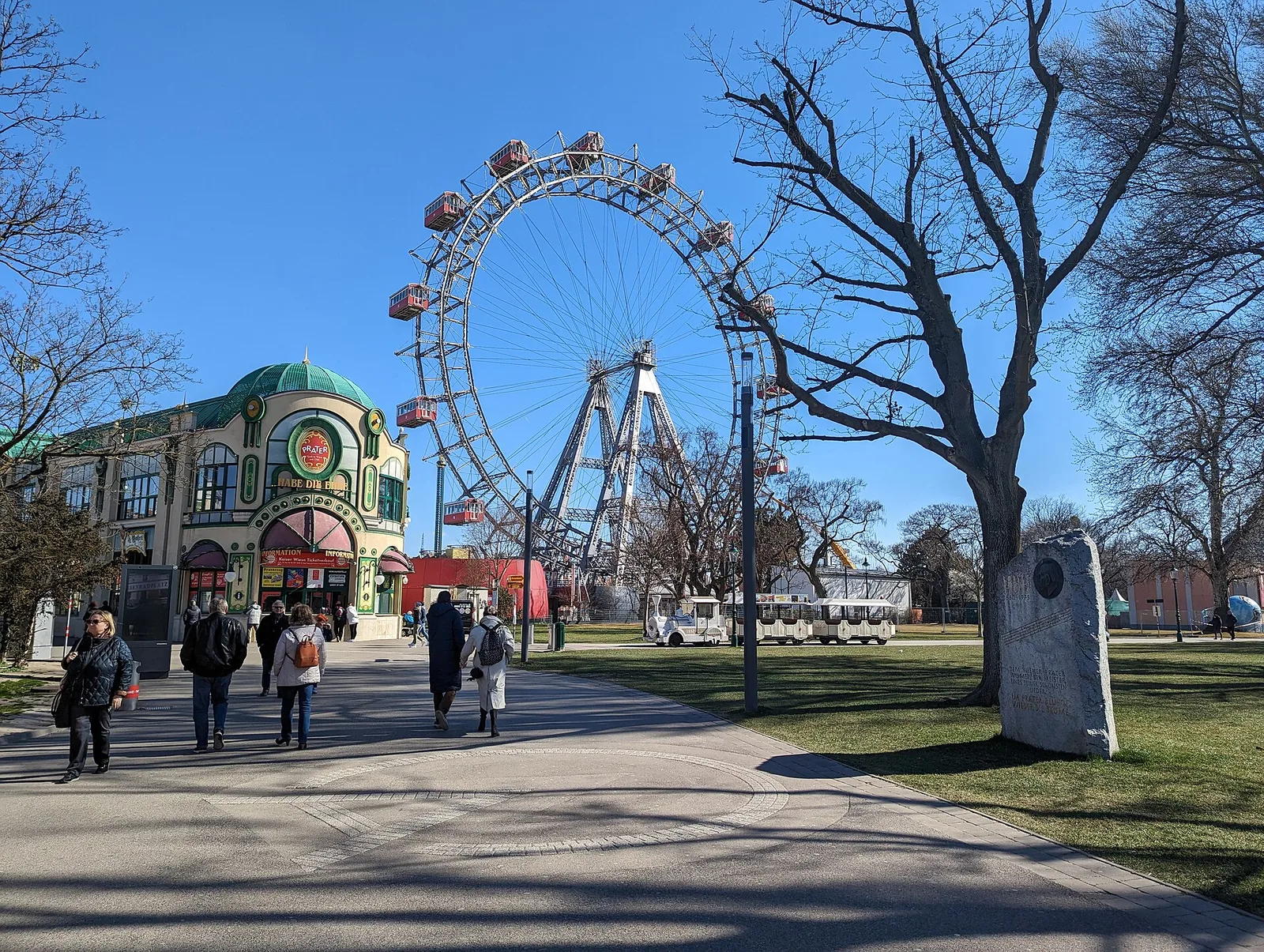 The historic Wiener Riesenrad Ferris wheel at the Prater